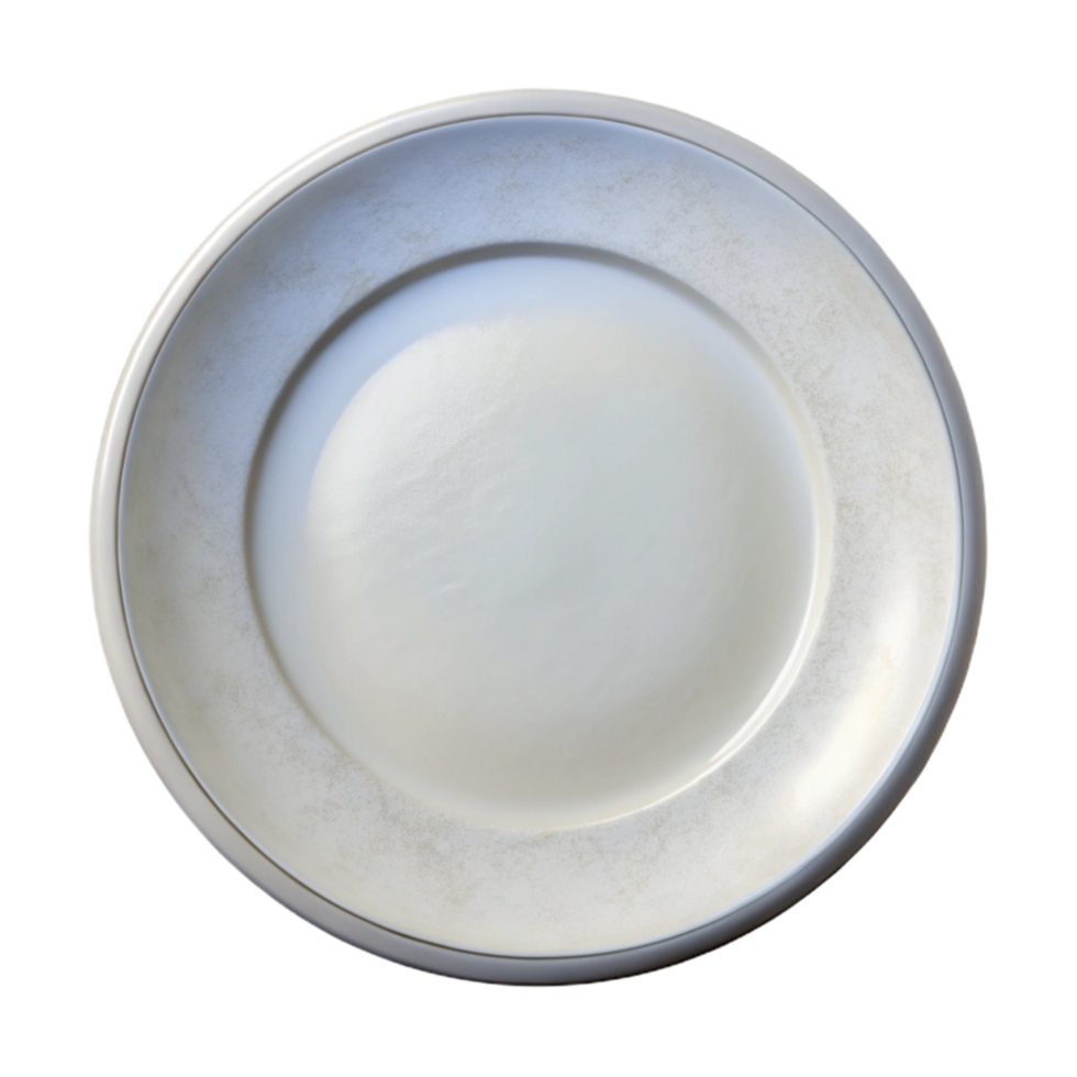 beautiful rustic Empty White Plate Top View Isolated authentic png