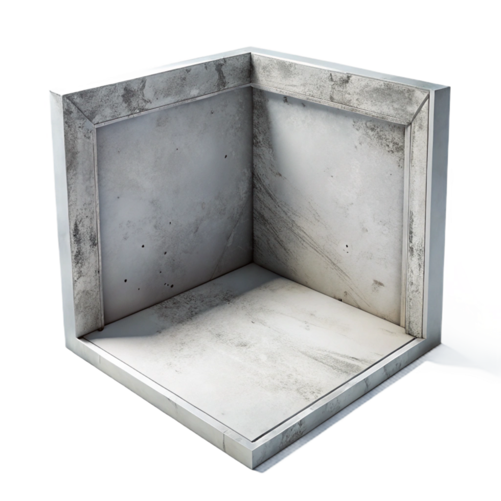 vibrant modern Empty White Room Corner Isolated professional png