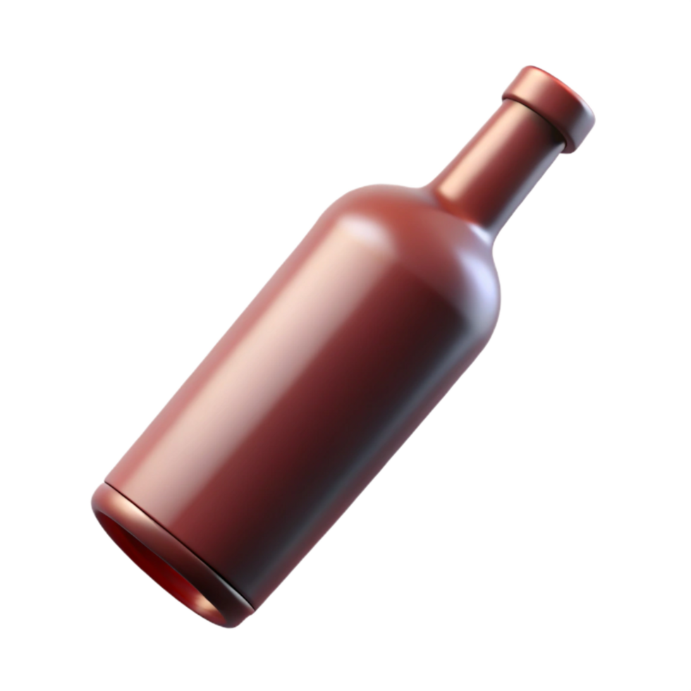 elegant rustic Empty Wine Bottle Levitating Horizontally Cutout premium png