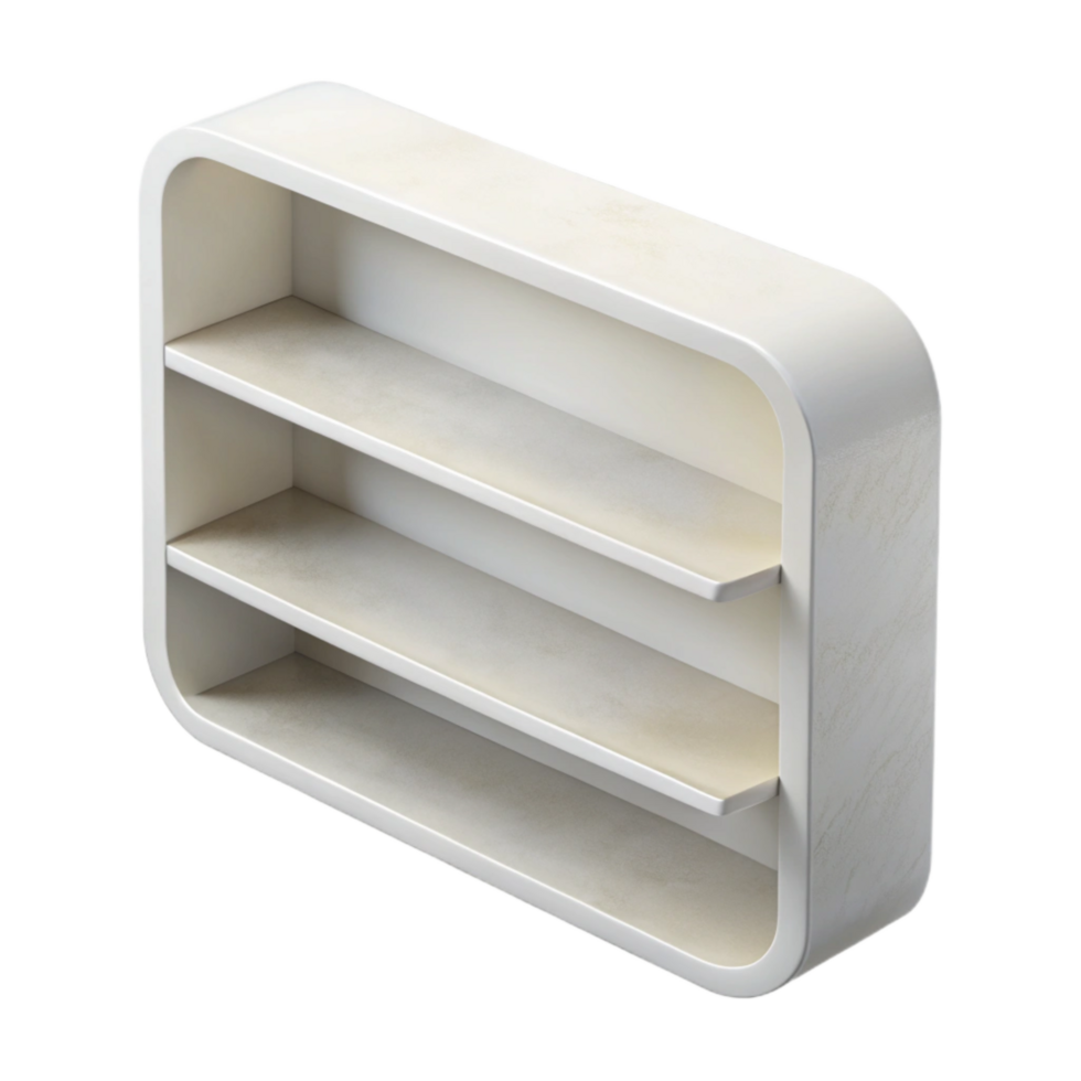 stunning abstract Empty White Shelf Top View Transparent Background original png