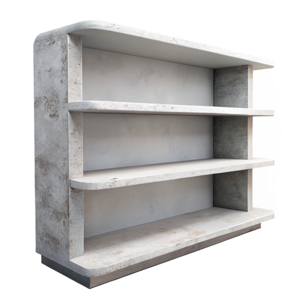 beautiful minimalist Empty White Shelf Front View Isolated professional png