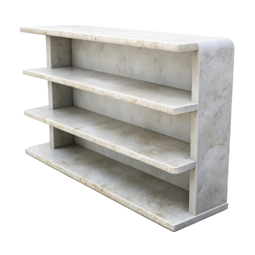 impressive modern Empty White Shelf Side View Transparent Background exclusive png