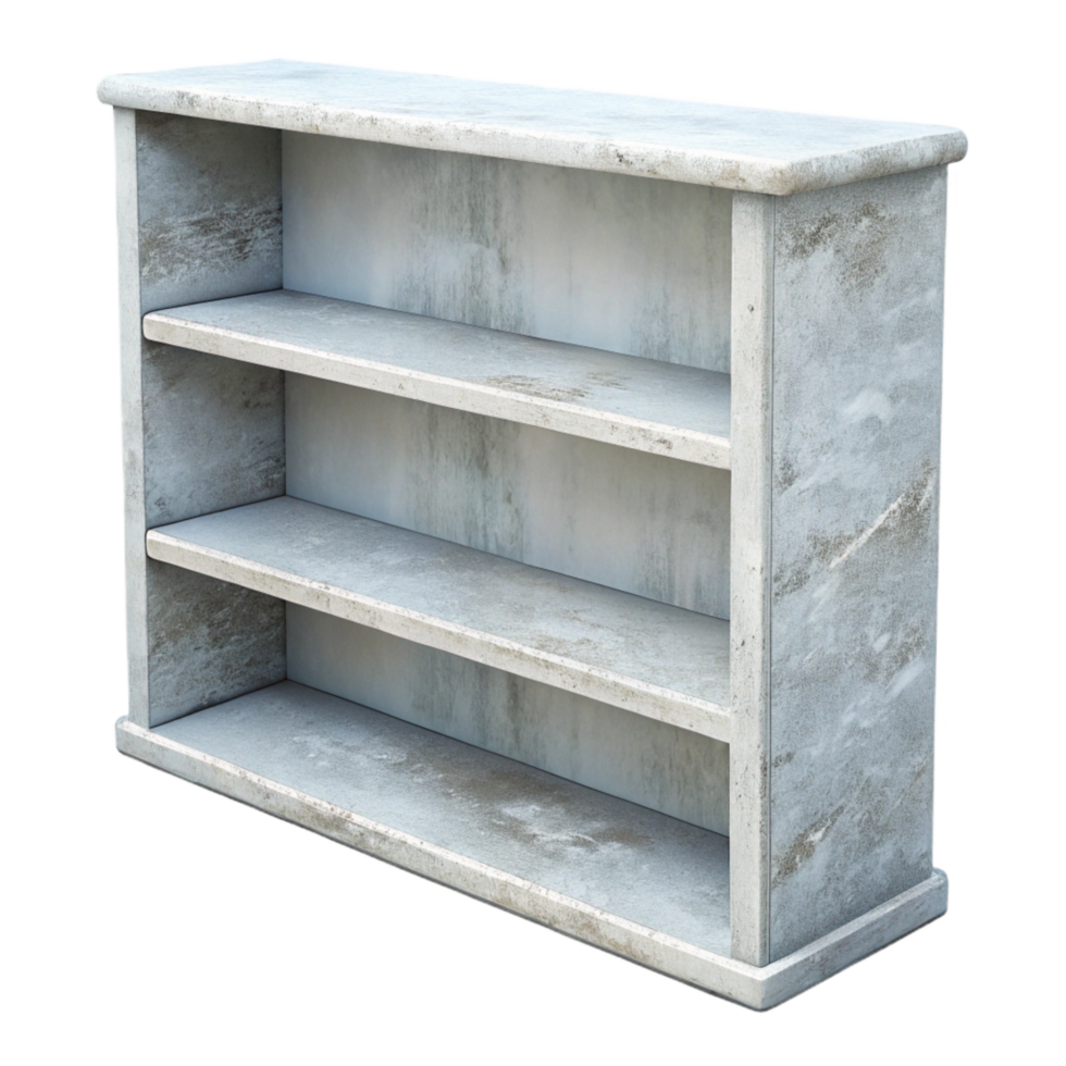 vibrant classic Empty White Shelf Front View Isolated professional png