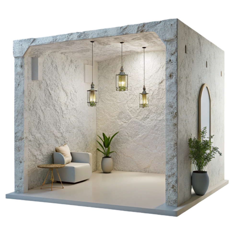 magnificent artistic Empty White Wall Interior Isolated genuine png