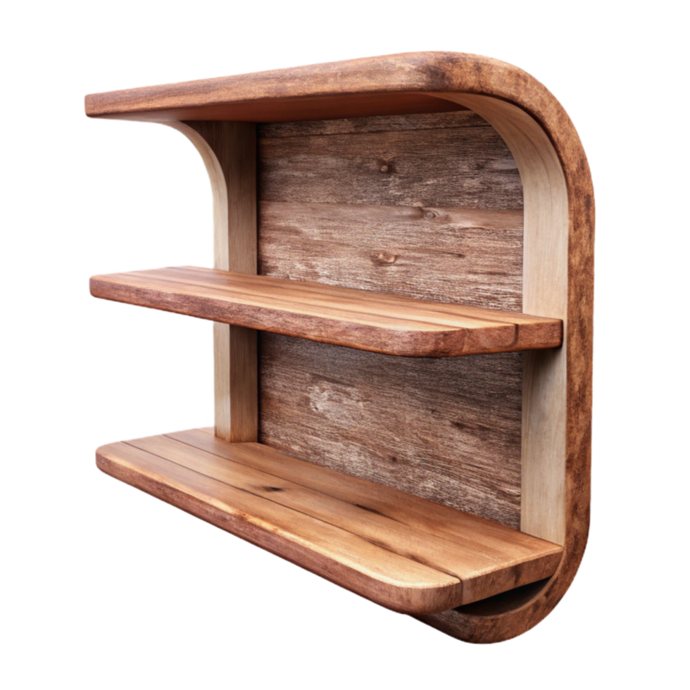 wonderful traditional Empty Wooden Shelf Against White Wall Cutout premium png