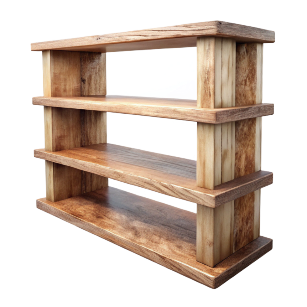 beautiful contemporary Empty Wooden Shelf Front View Transparent premium png