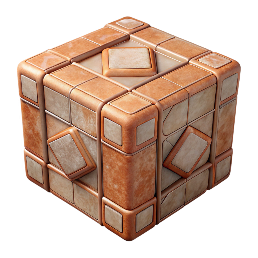 elegant classic Engineered Food Cube Geometric Design Isolated high quality png