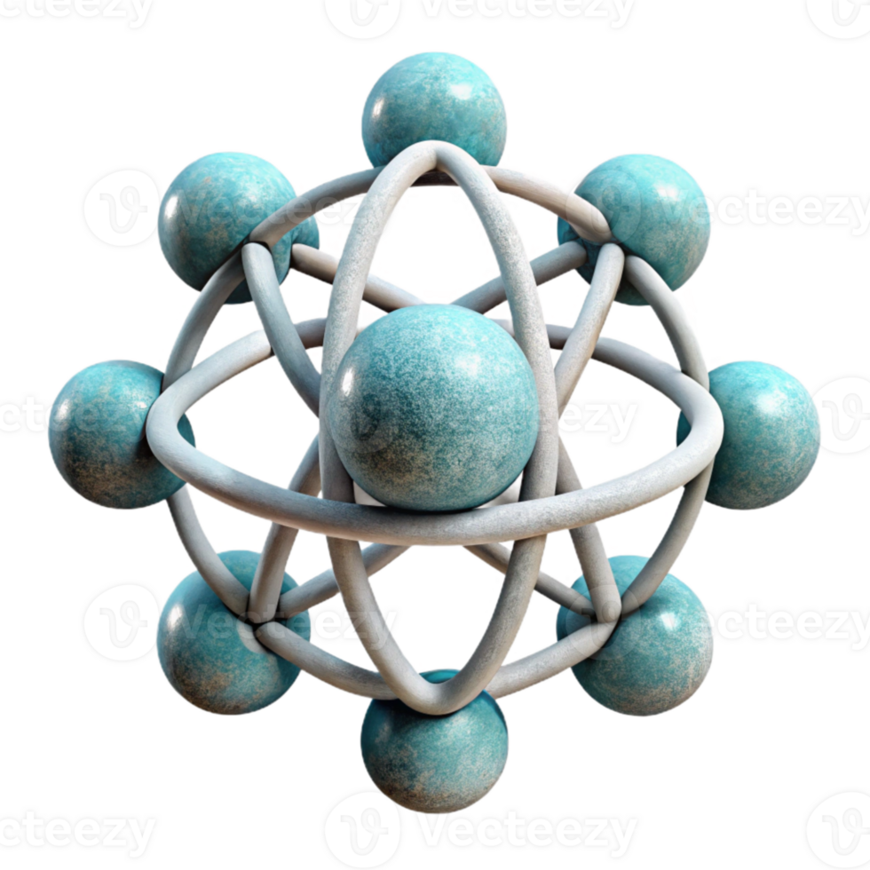 impressive creative Entangled Atoms Molecular Structure Diagram Isolated high resolution png
