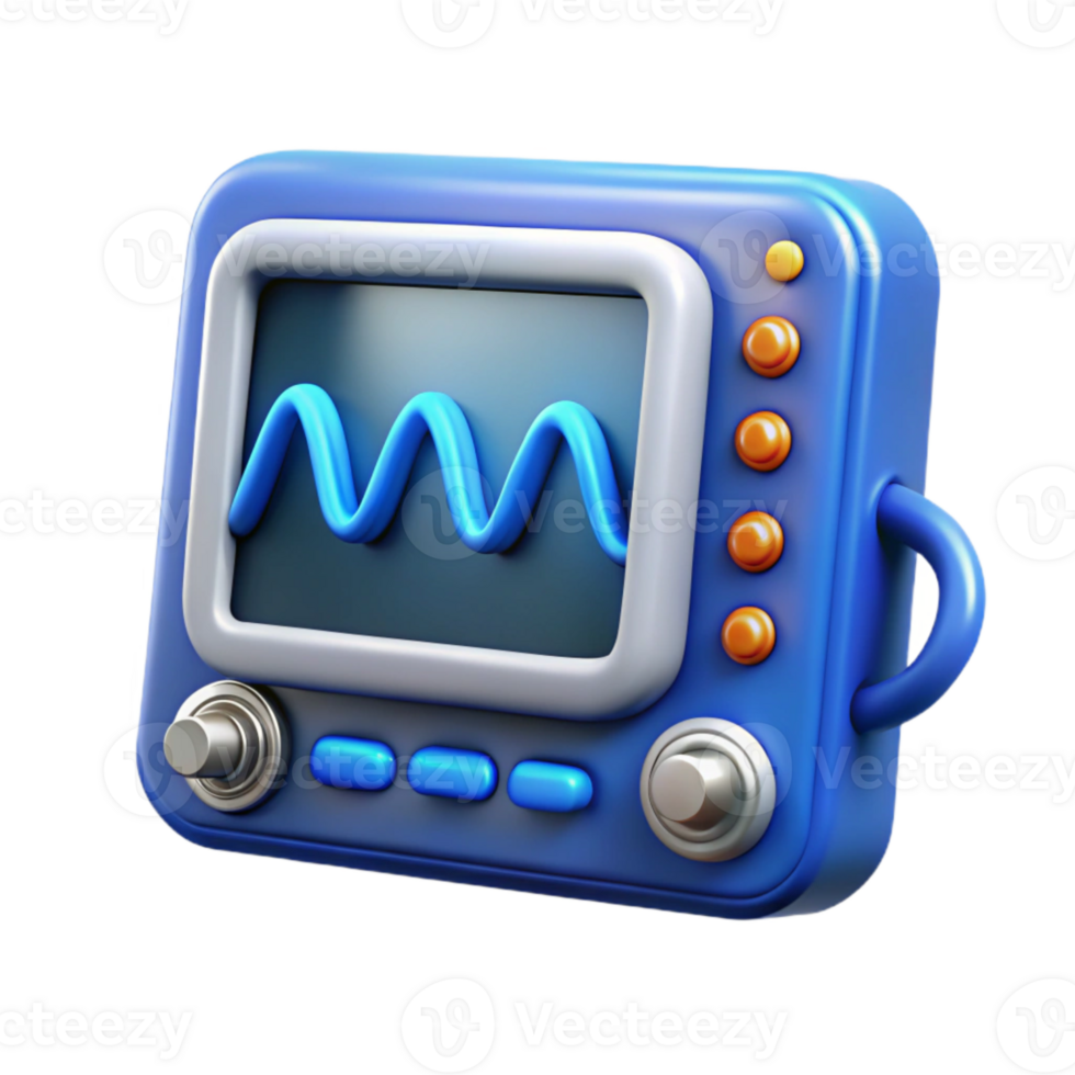 stunning creative Entangled Electrons Waveform Visualization Blue Oscilloscope Isolated high resolution png