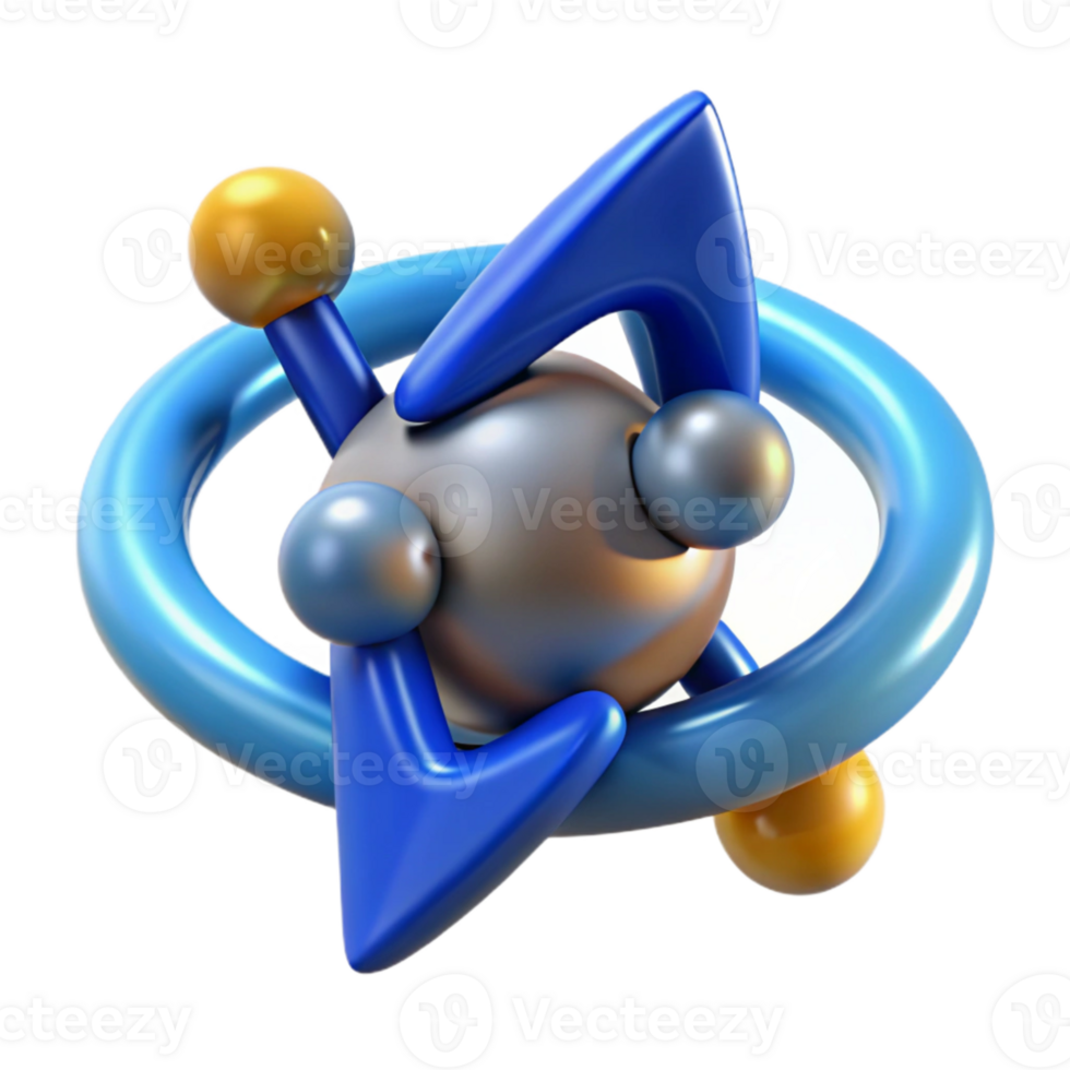 elegant abstract Entangled Electrons Spin Visualization Blue Arrows Cutout Element high resolution png