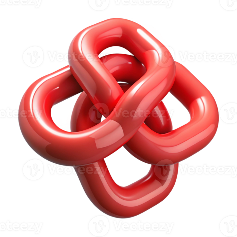 dramatic abstract Entangled Particles Chain Formation Red Links Cutout Element premium png
