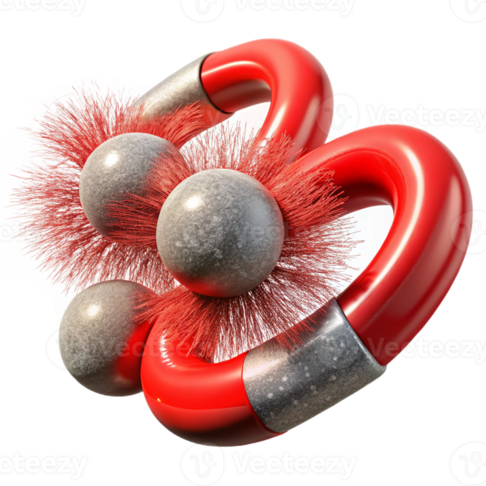 elegant classic Entangled Particles Attraction Effect Red Magnetism Cutout Element premium png