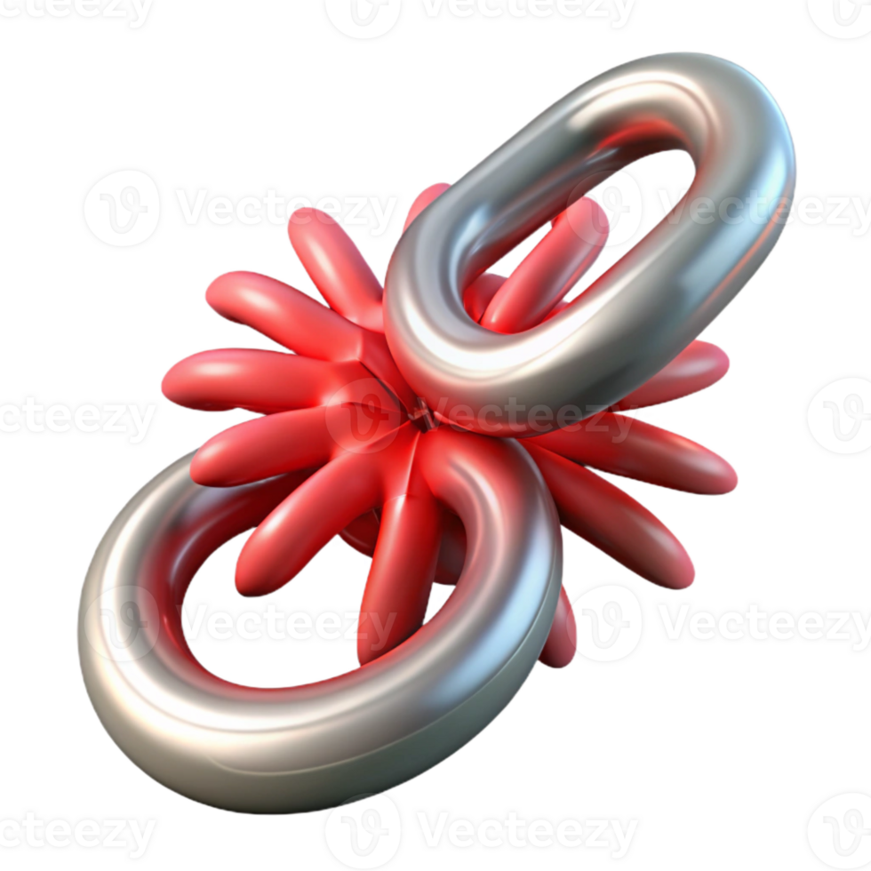 vibrant contemporary Entangled Particles Chain Reaction Red Burst Cutout Element detailed png