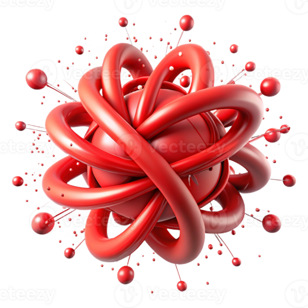 impressive artistic Entangled Particles Repulsion Effect Red Antimagnetism Cutout Element professional png