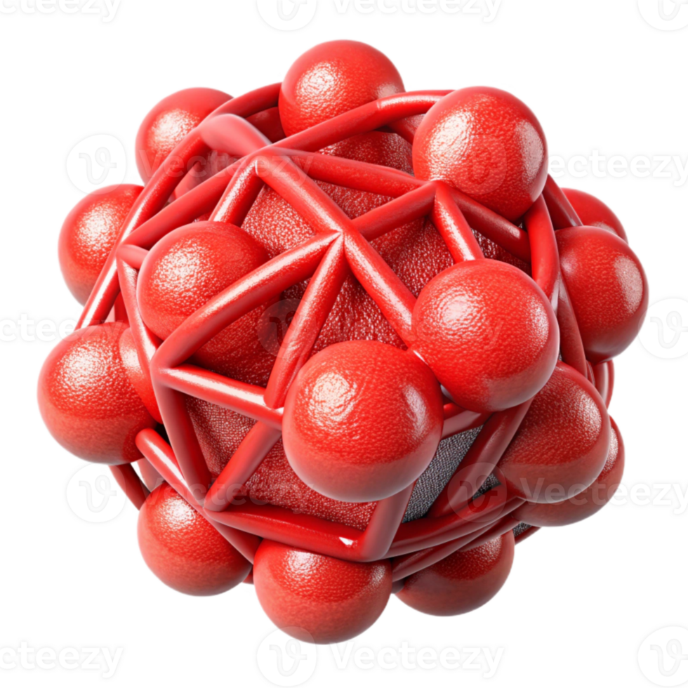 serene abstract Entangled Particles Red Wireframe Isolated Element genuine png