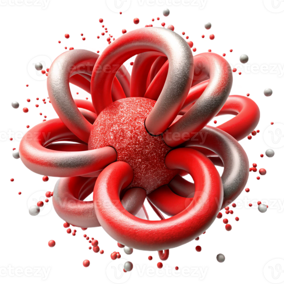 wonderful artistic Entangled Particles Repulsion Effect Red Antimagnetism Cutout Element exclusive png