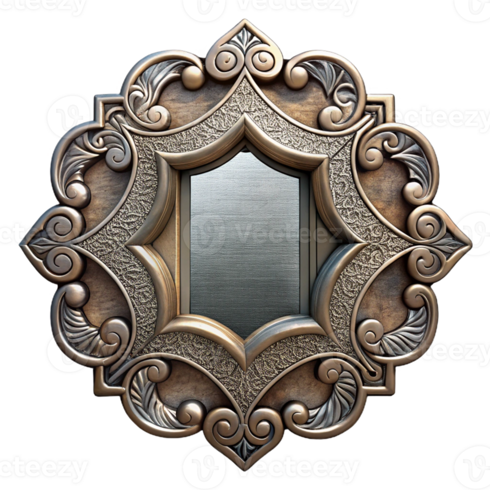 magnificent abstract Etched Metal Frame with Ornate Design Cutout detailed png