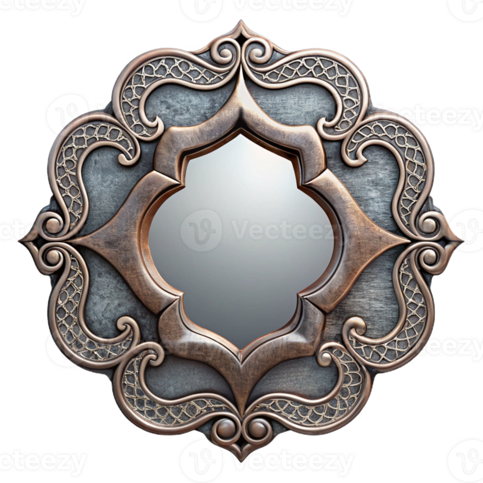 extraordinary creative Etched Metal Frame with Ornate Design Cutout professional png