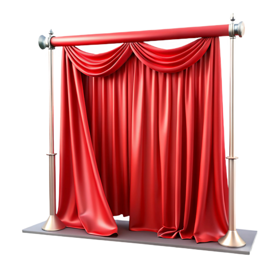 vibrant minimalist Event Backdrop Curtain Red Velvet Transparent Background high quality png