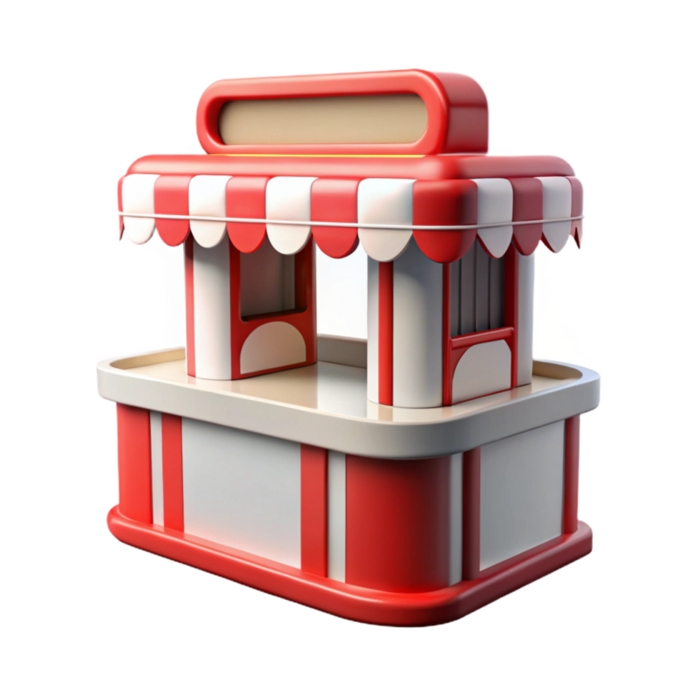 vibrant rustic Event Ticket Booth Red and White Cutout Element high quality png