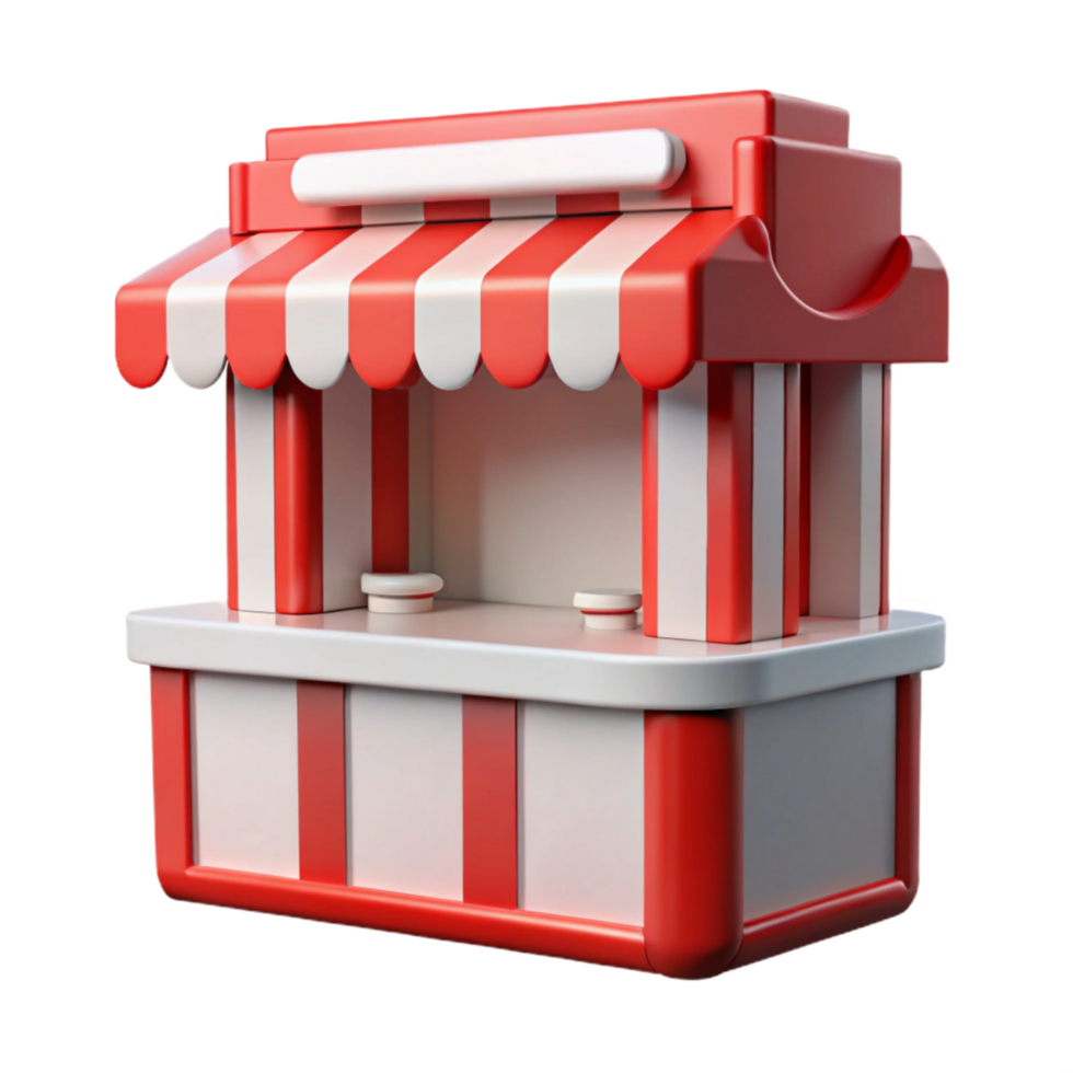 serene contemporary Event Ticket Booth Red and White Cutout Element high resolution png