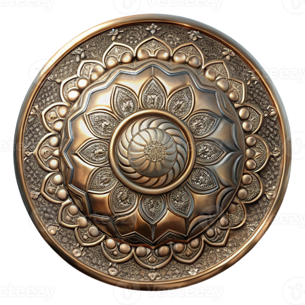 magnificent traditional Etched Metal Plate with Ornate Design Transparent Background genuine png