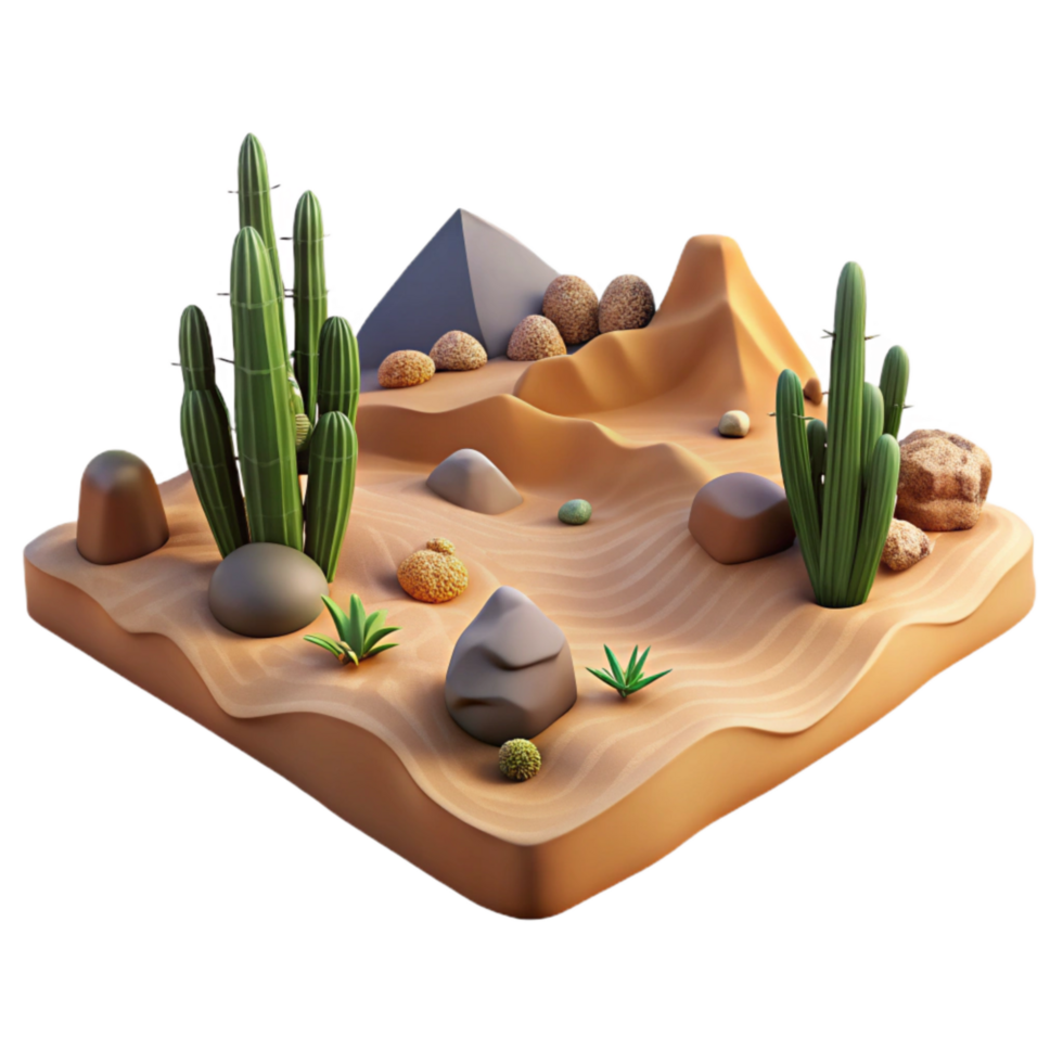 elegant modern Evolving Landscape Desert Scene Transparent Background professional png