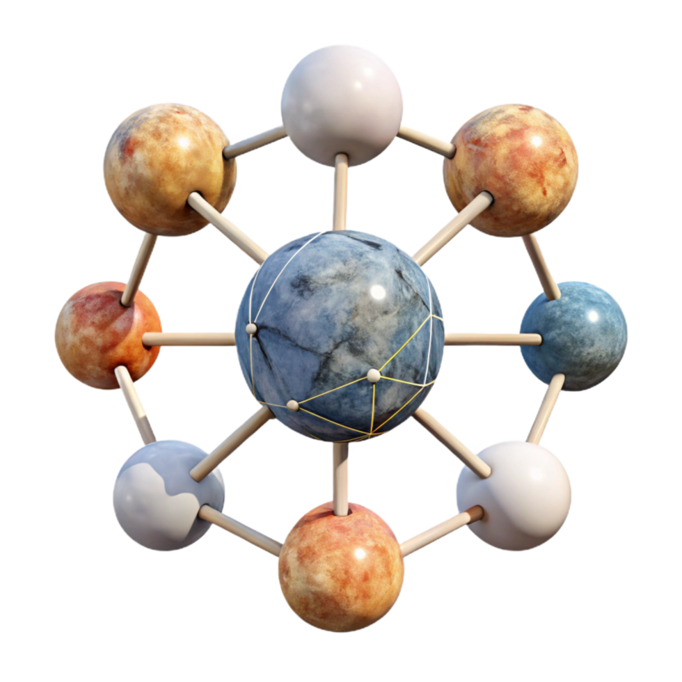 elegant modern Evolving Network Connections Diagram Transparent Background high quality png