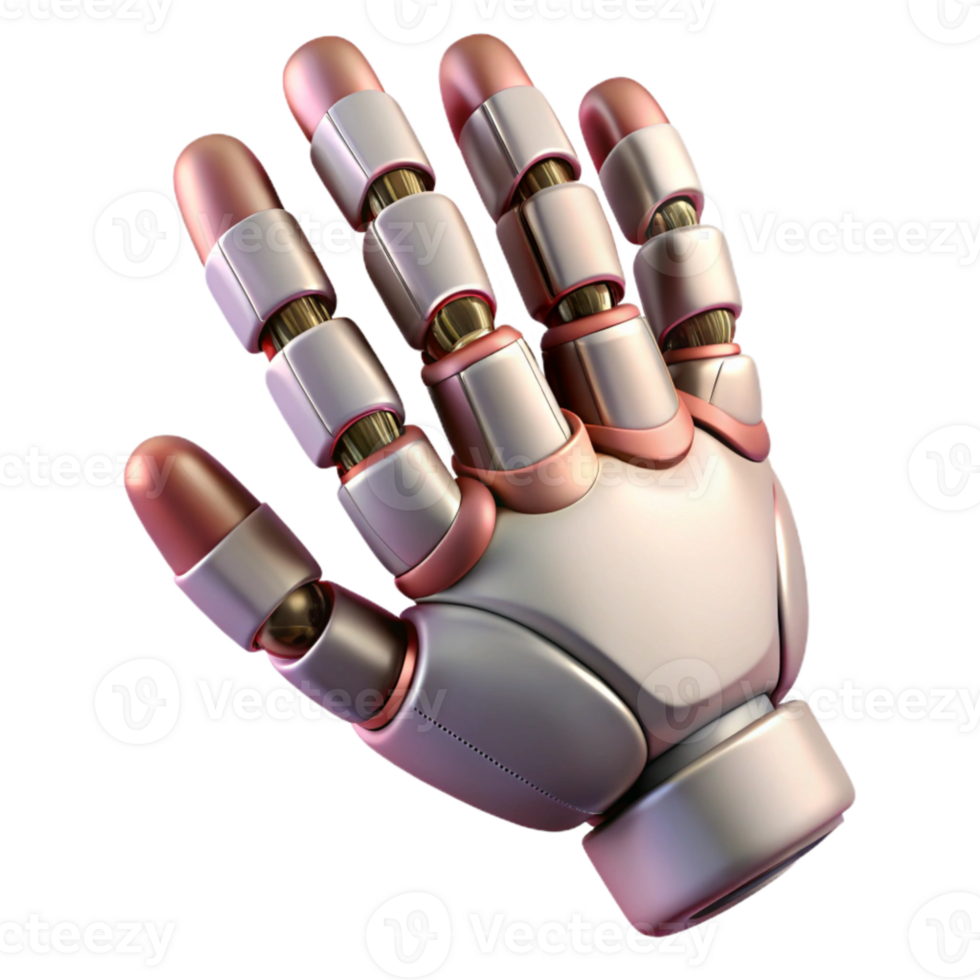 vibrant minimalist Evolving Robotic Hand Grasping Motion Isolated Element premium png