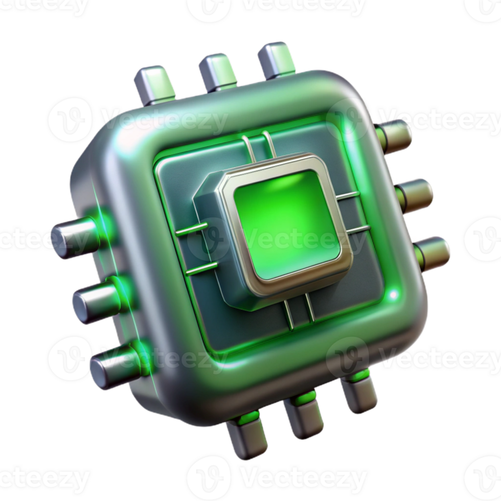 vibrant minimalist Evolving Tech Implant Green Glow Transparent Background genuine png