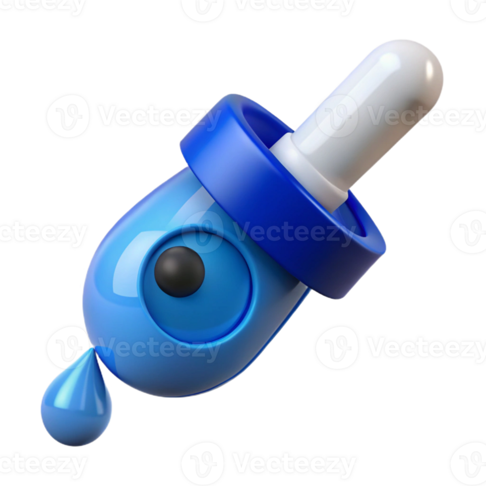 elegant creative Eye Dropper with Blue Liquid Isolated Element premium png