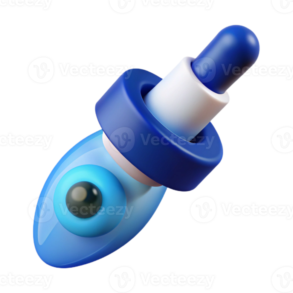 wonderful rustic Eye Dropper with Blue Liquid Isolated Element premium png