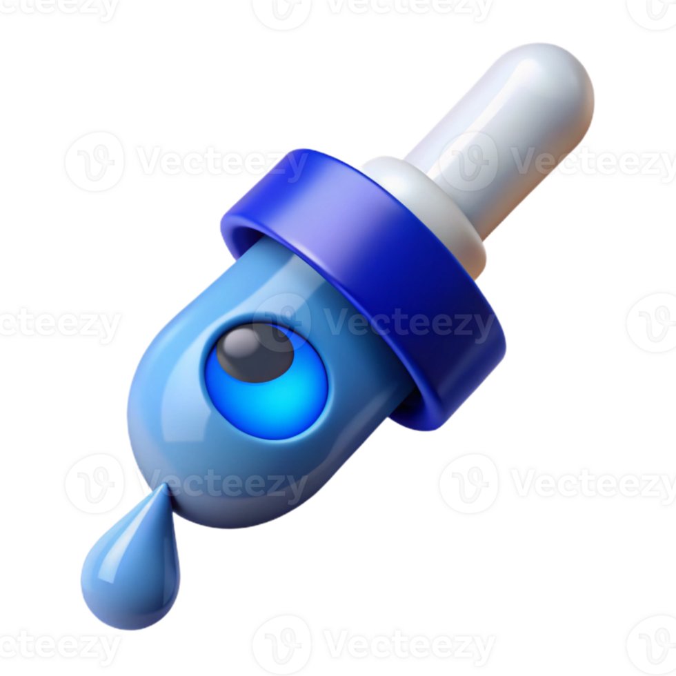 serene vintage Eye Dropper with Blue Liquid Isolated Element original png