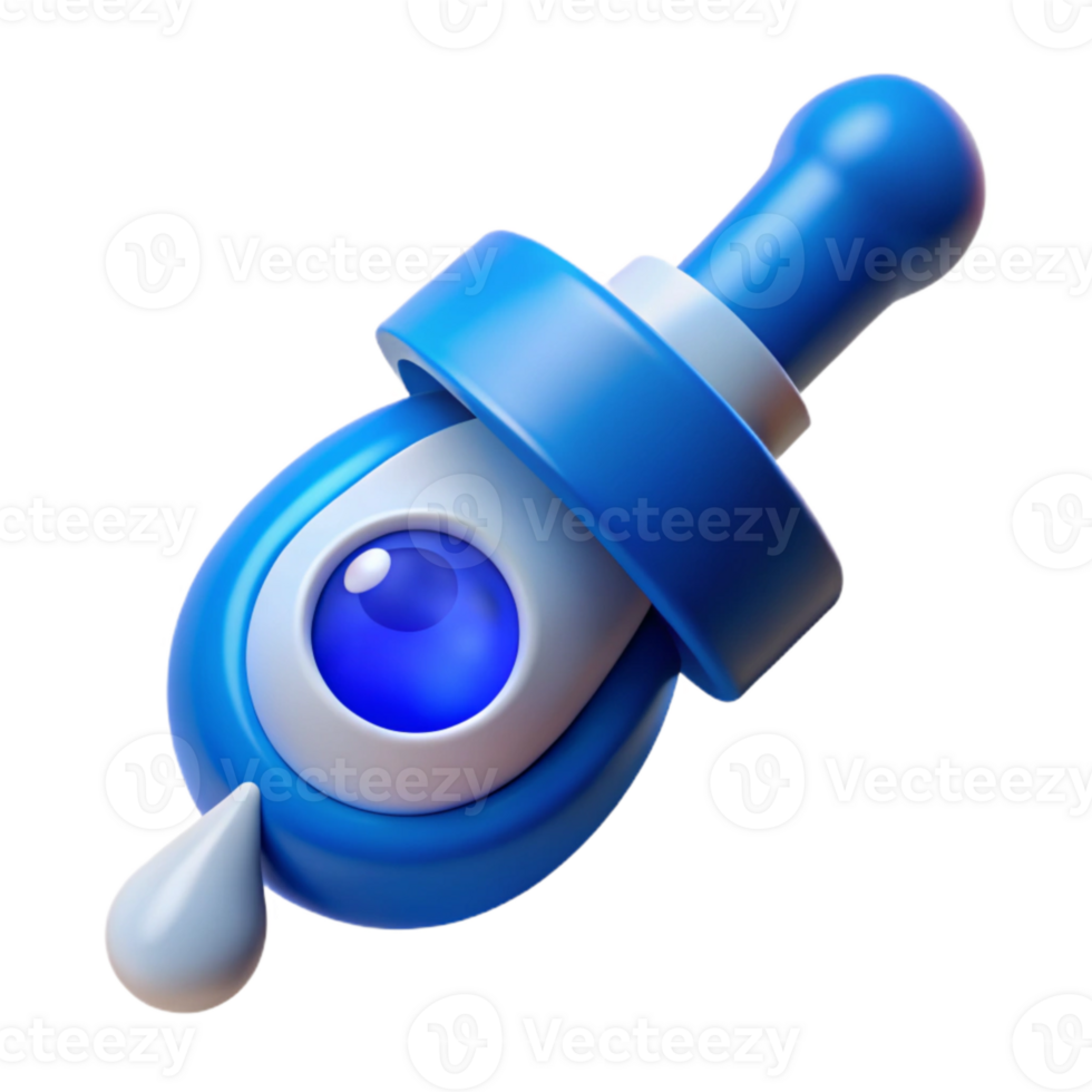 elegant artistic Eye Dropper with Blue Liquid Isolated Element detailed png