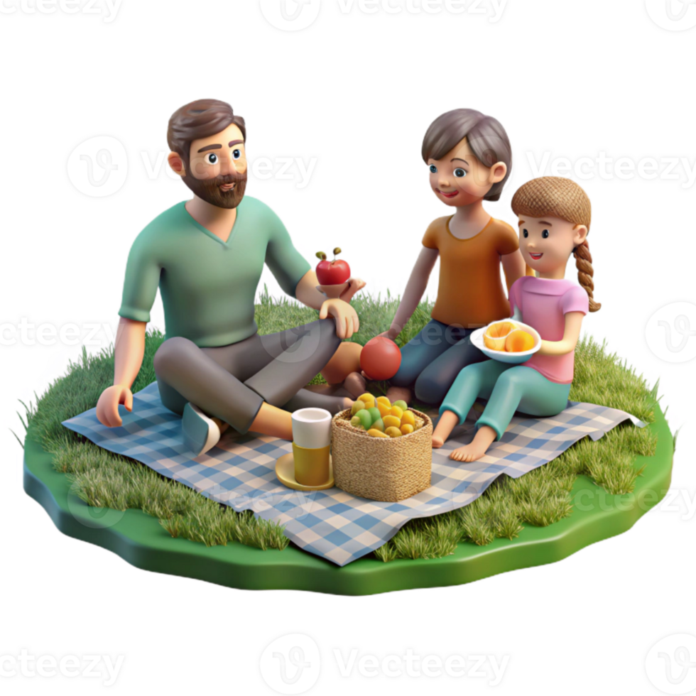 extraordinary traditional Family Picnicking in Meadow Isolated Transparent Background Sunny Day genuine png