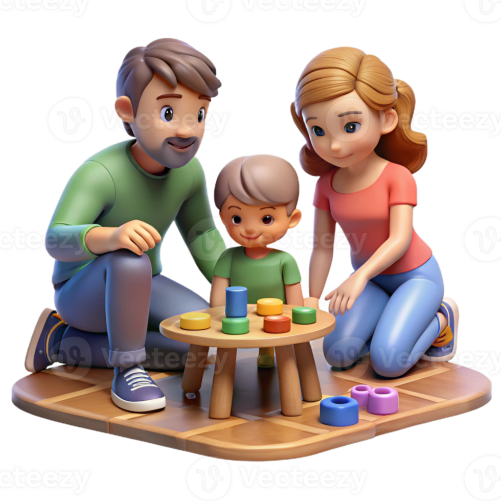 serene traditional Family Playing Board Game Isolated high resolution png