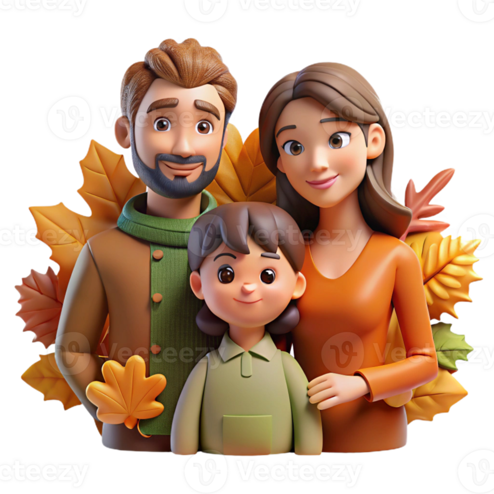 beautiful minimalist Family Portrait with Autumn Colors Cutout professional png