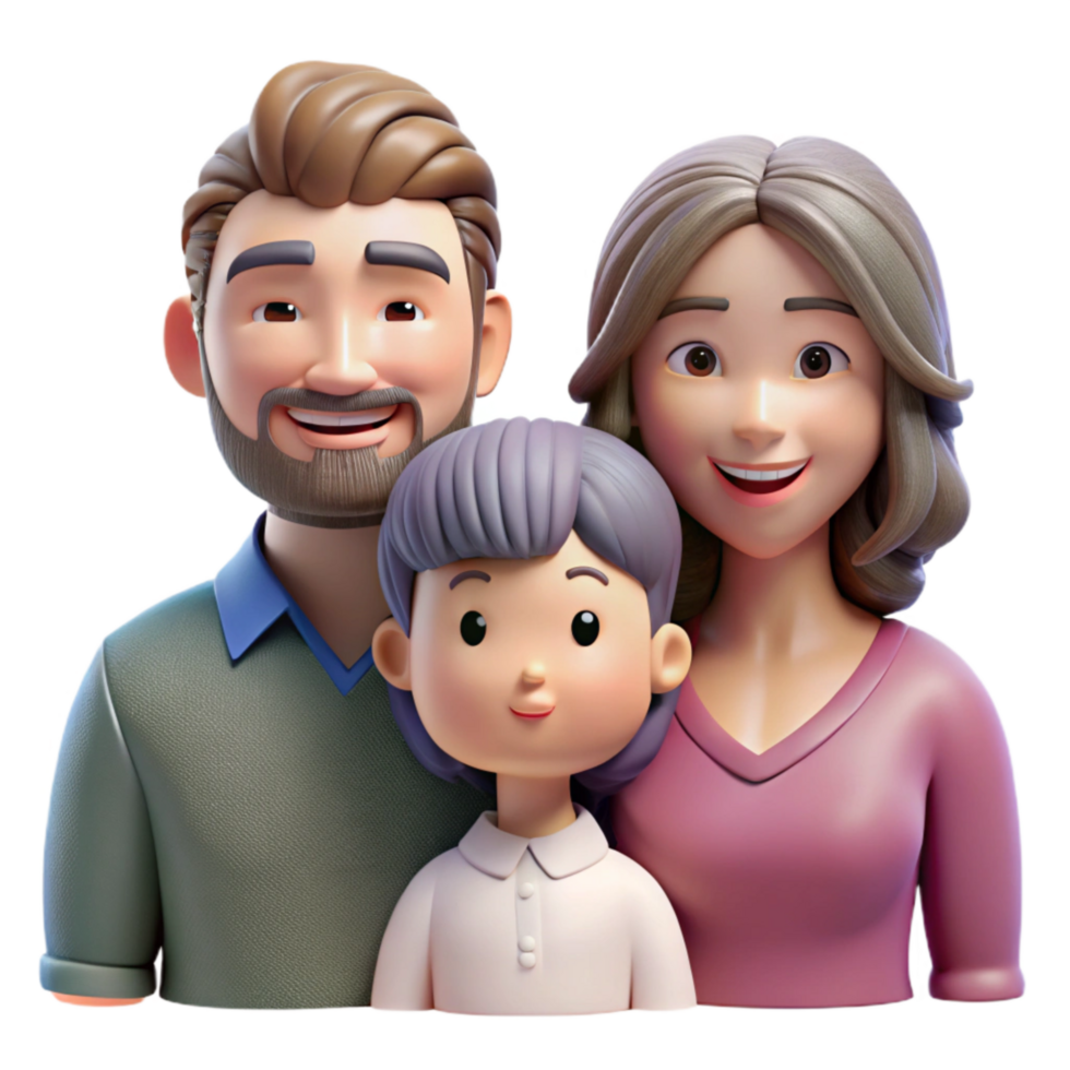 dramatic artistic Family Portrait with Soft Lighting Cutout high resolution png