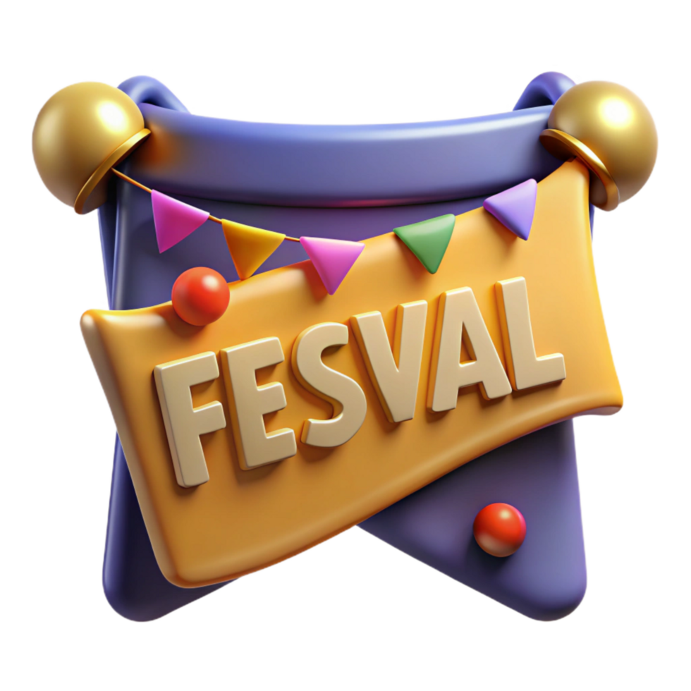 elegant contemporary Festival Banner Isolated with Bold Text high quality png