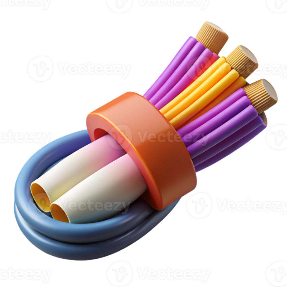 serene traditional Fiber Optic Cables Isolated with Realistic Texture original png