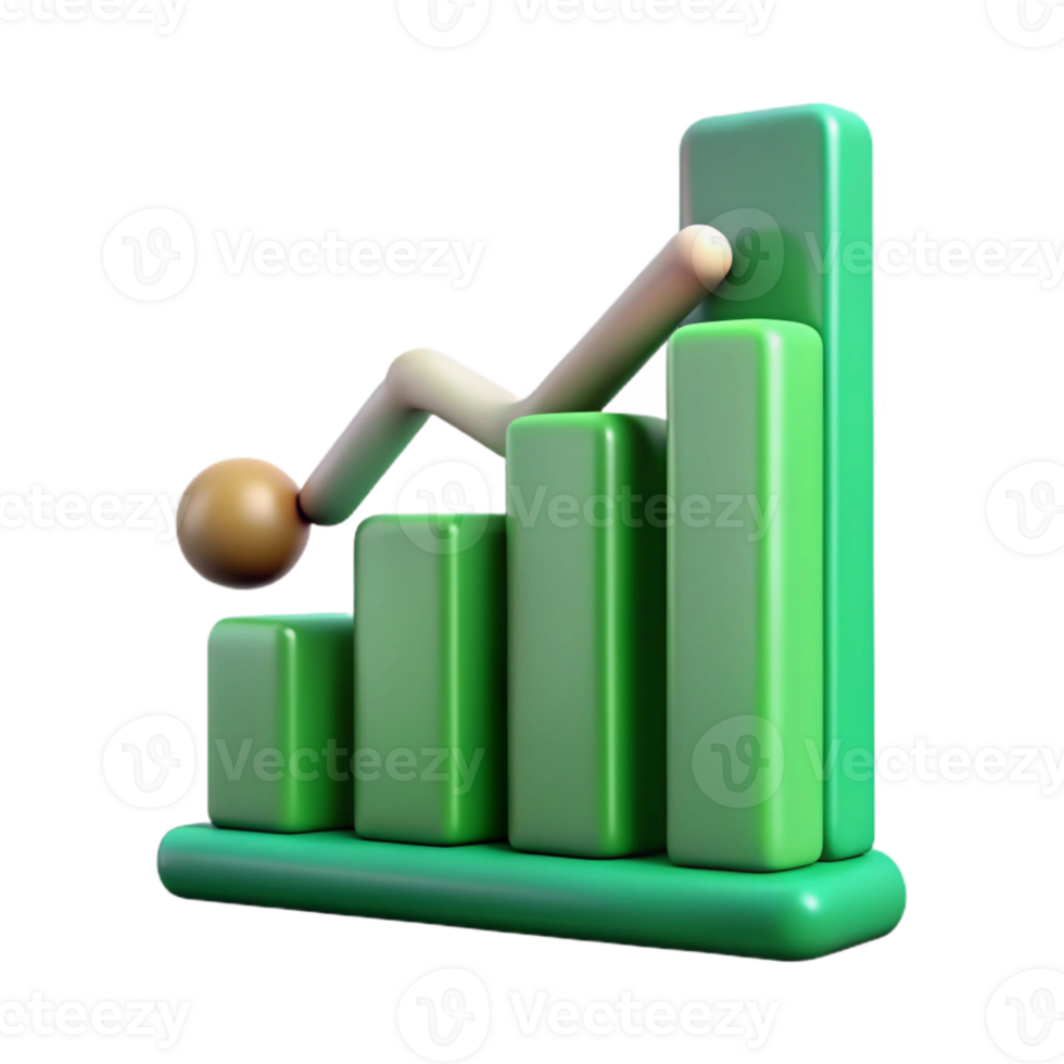 magnificent modern Financial Data Chart Isolated with Green Upward Trend exclusive png