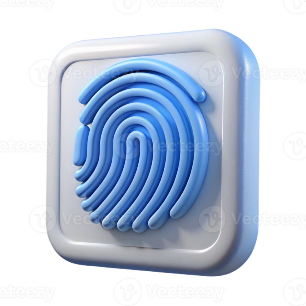 beautiful traditional Fingerprint Scan Interface White Isolated high quality png