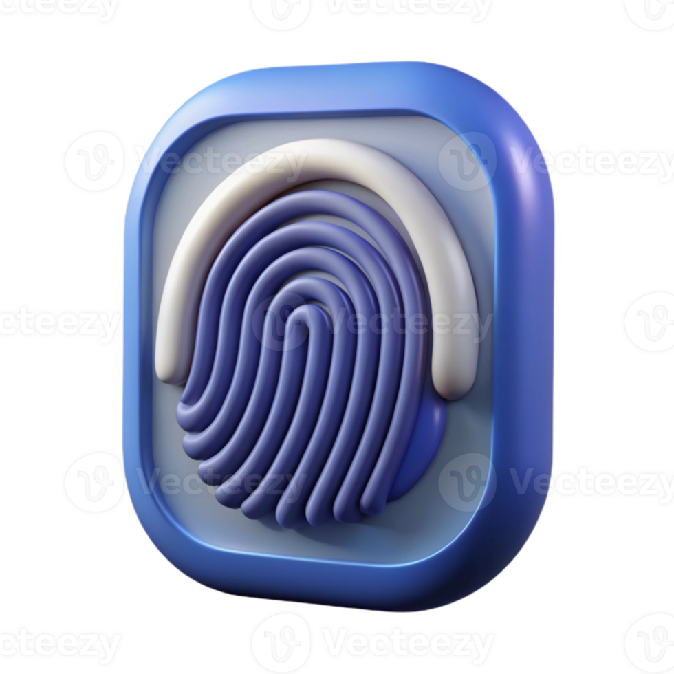 wonderful rustic Fingerprint Scanner Graphic Isolated on Transparent Background detailed png