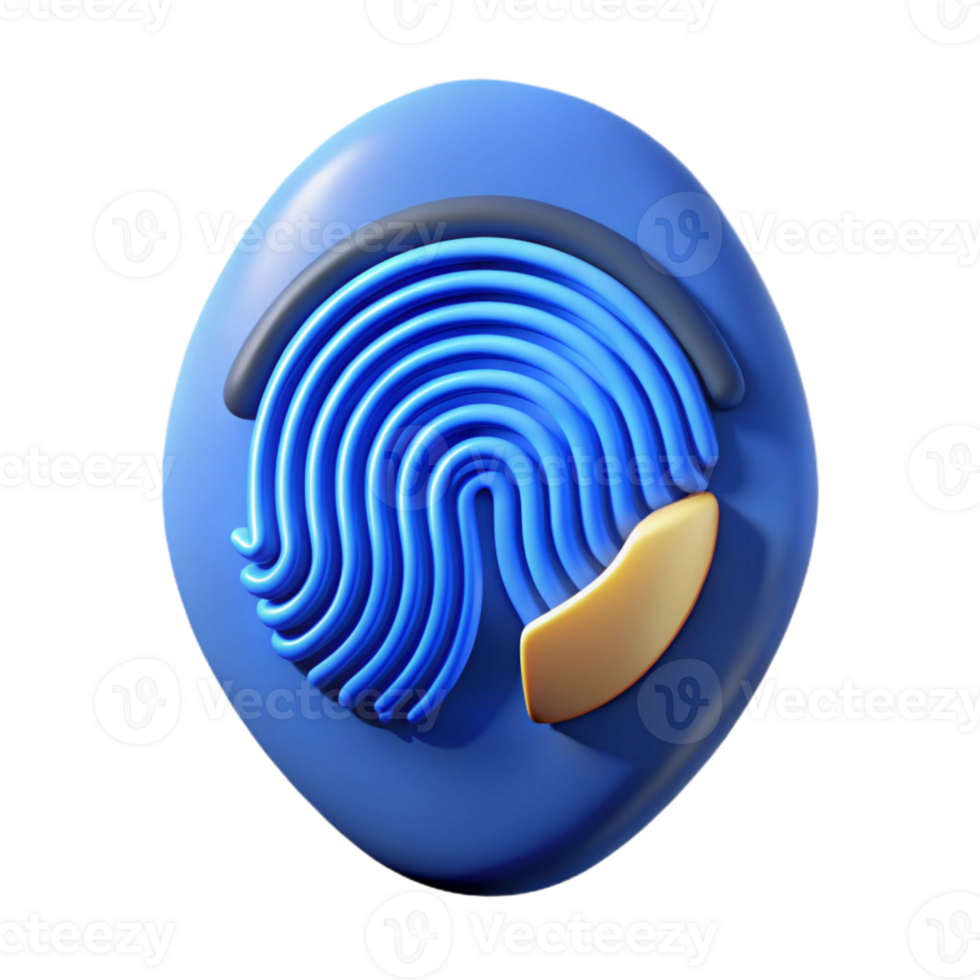 stunning minimalist Fingerprint Scan with Blue Verification Light Cutout genuine png