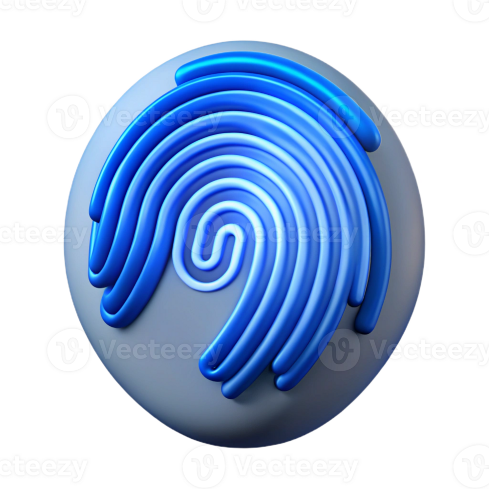 extraordinary abstract Fingerprint Scan with Blue Verification Light Cutout professional png