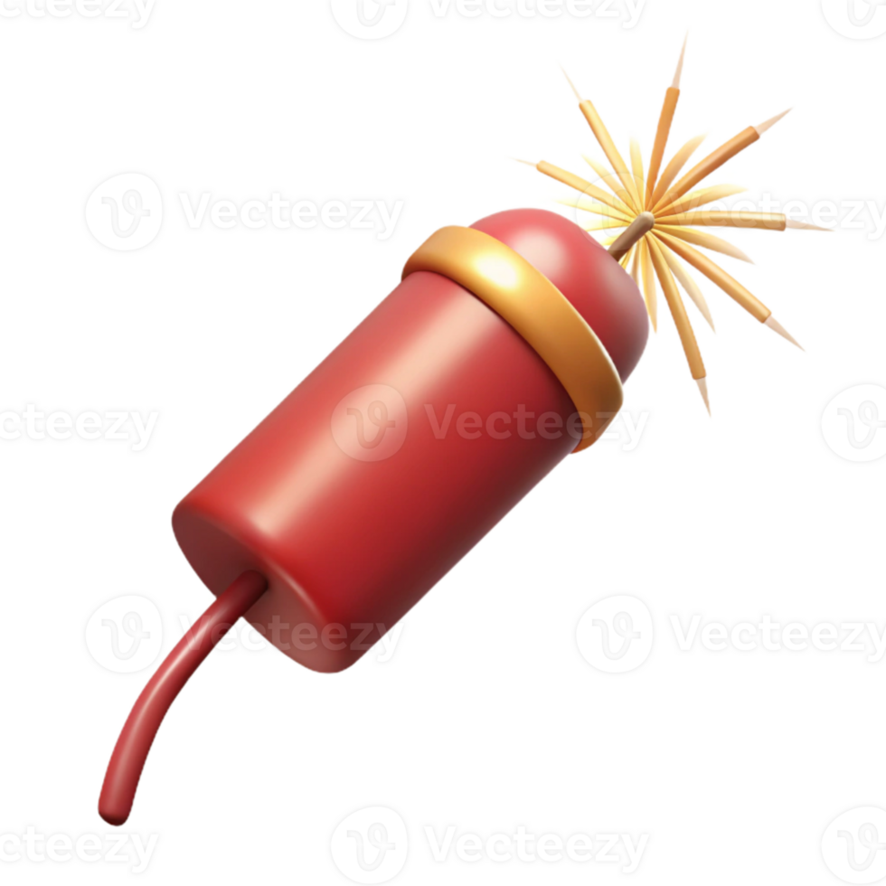 impressive artistic Firecracker Isolated with Sparkling Trail high quality png