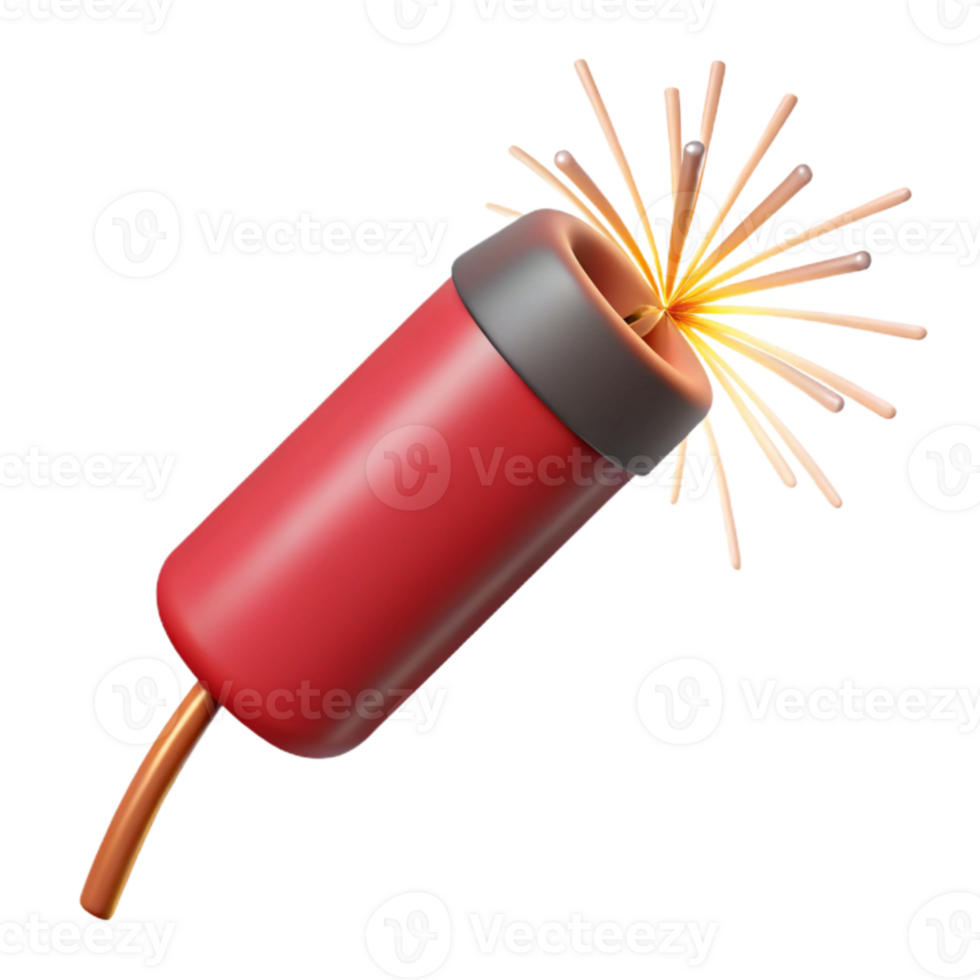 extraordinary contemporary Firecracker Isolated with Sparkling Trail premium png