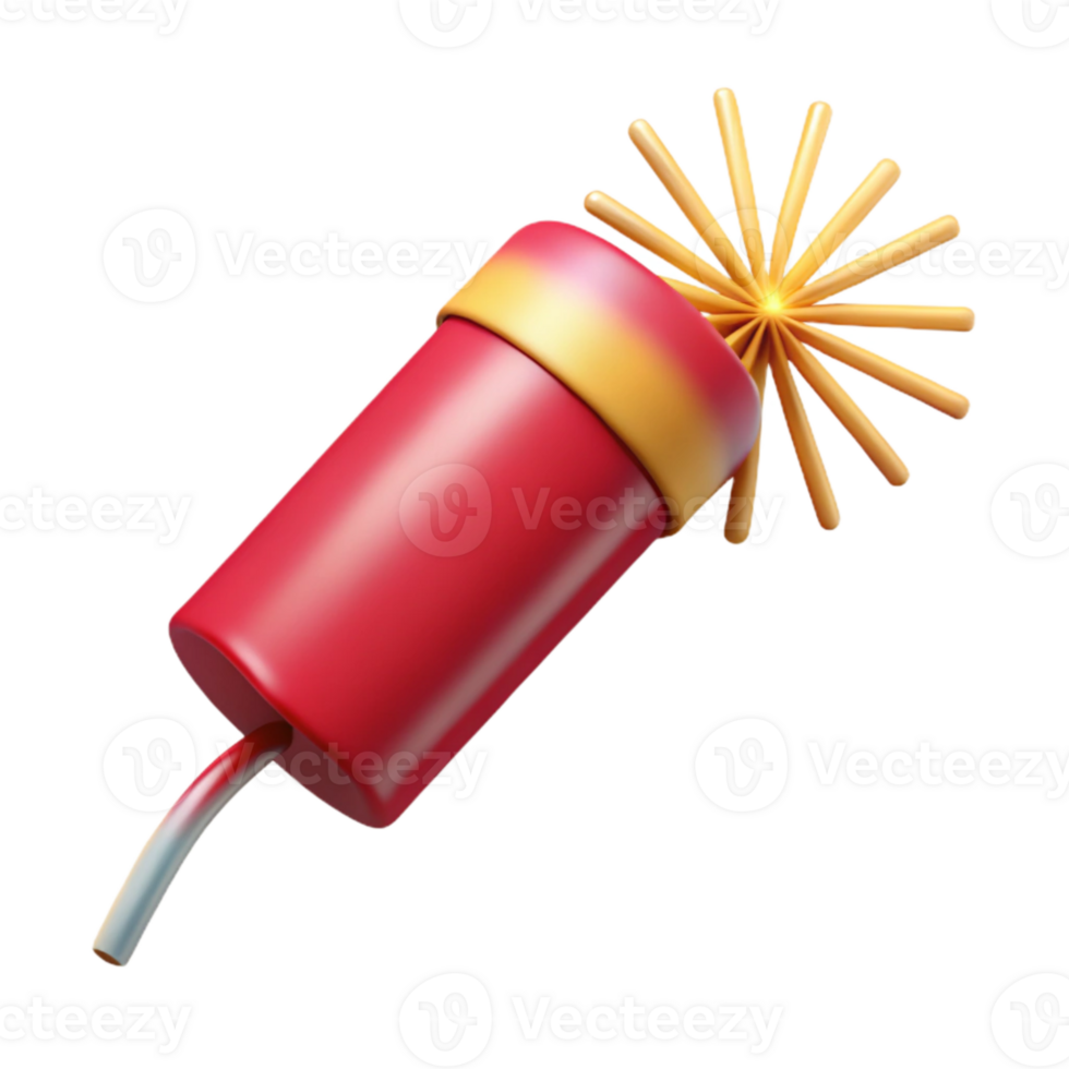 beautiful modern Firecracker Isolated with Sparkling Trail professional png