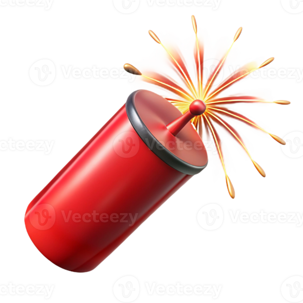 elegant traditional Firecracker Exploding Sparkling Red Isolated premium png