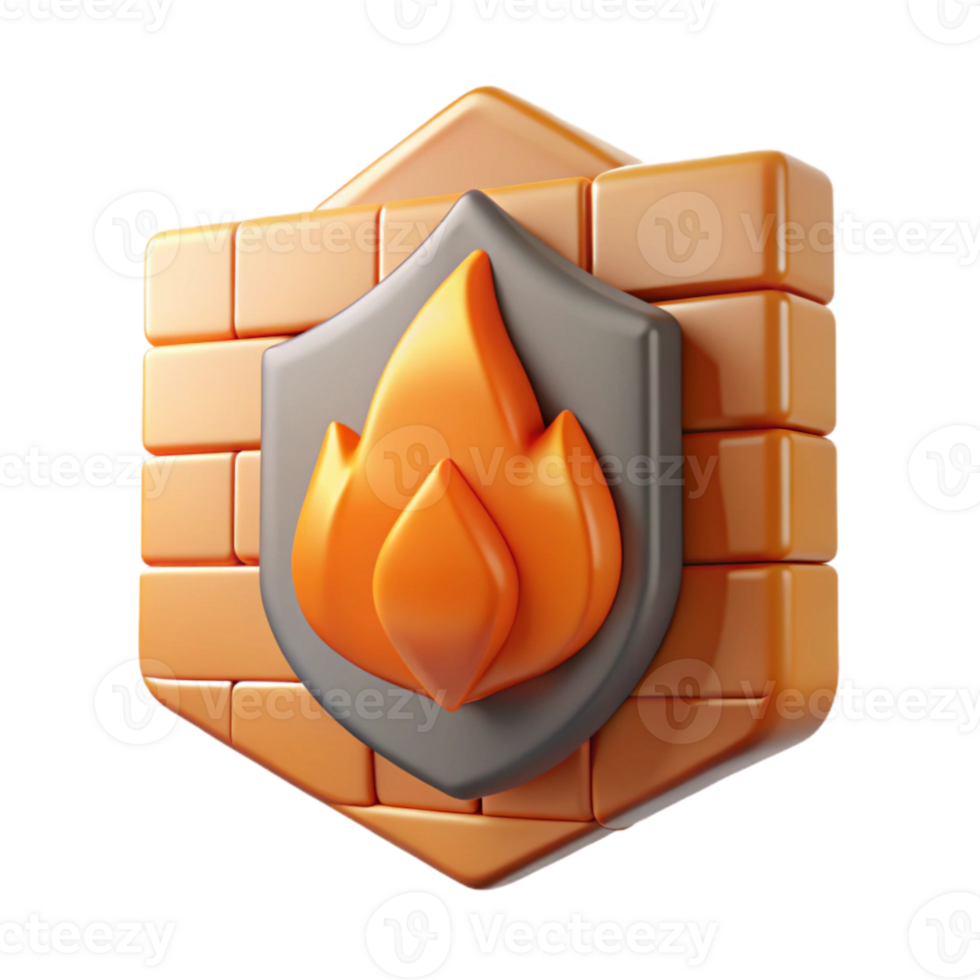 wonderful rustic Firewall Protection Graphic Isolated with Orange Flames premium png